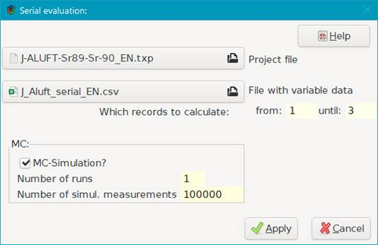 Serial evaluation dialog